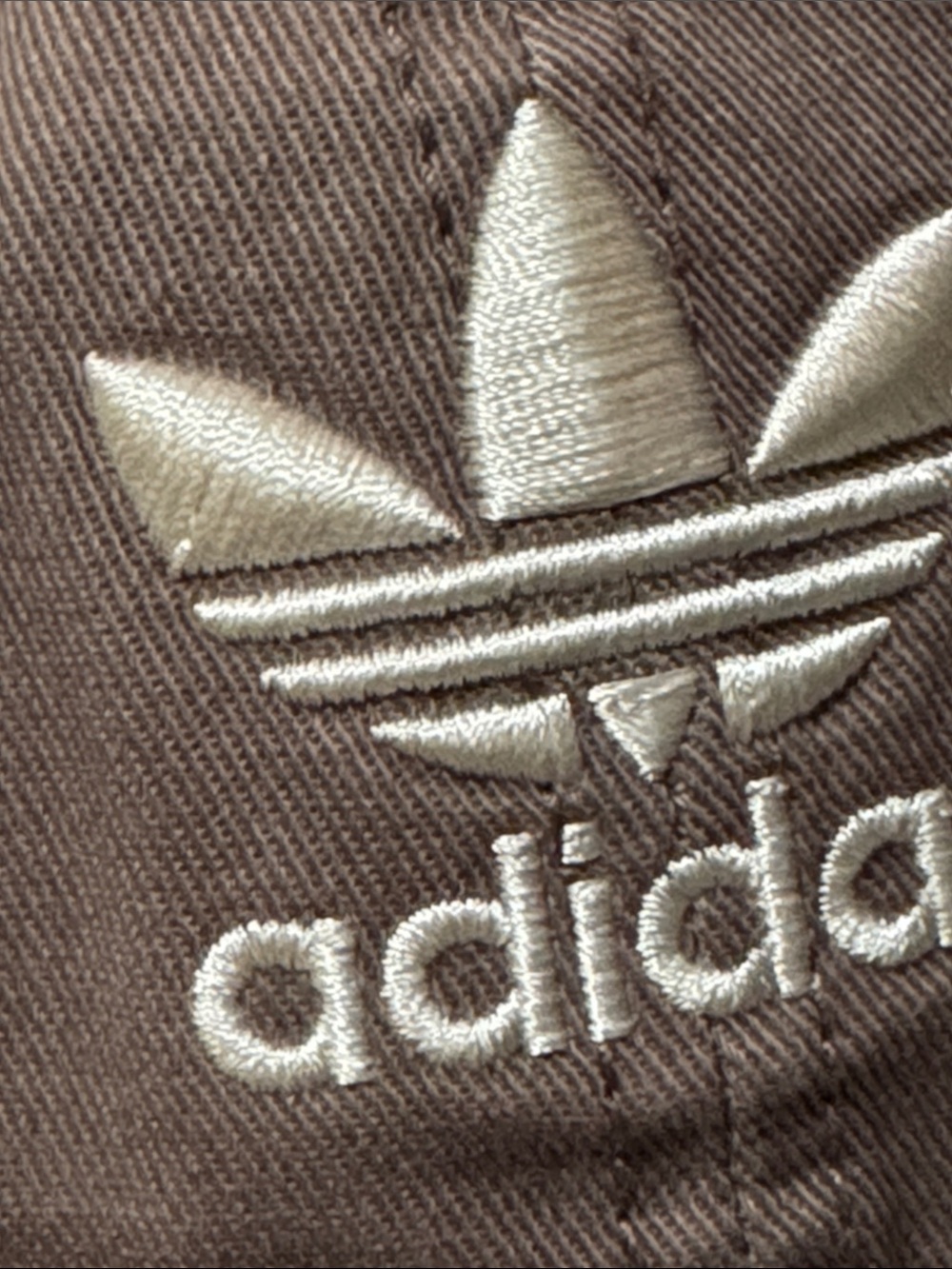 Like New Adidas Baseball Style Cap-Brown-White Stitched Logo-Adjustable-Cotton - Picture 2 of 14